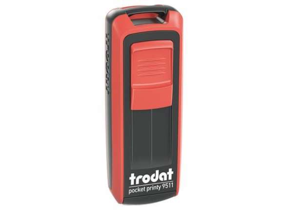 Immagine di Timbro tascabile Pocket Printy 9511 - personalizzabile - autoinchiostrante - 38x14 mm - 4 righe - Tr