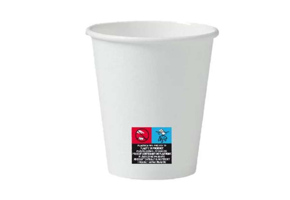 Immagine di Bicchieri in carta - 100 ml - con marcatura S.U.P - Dopla - conf. 50 pezzi
