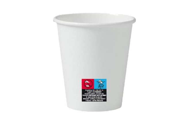 Immagine di Bicchieri in carta - 100 ml - con marcatura S.U.P - Dopla - conf. 50 pezzi