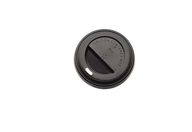 Immagine di Tappo in polistirene per bicchiere da 290 ml - nero - Leone - conf. 1000 pezzi