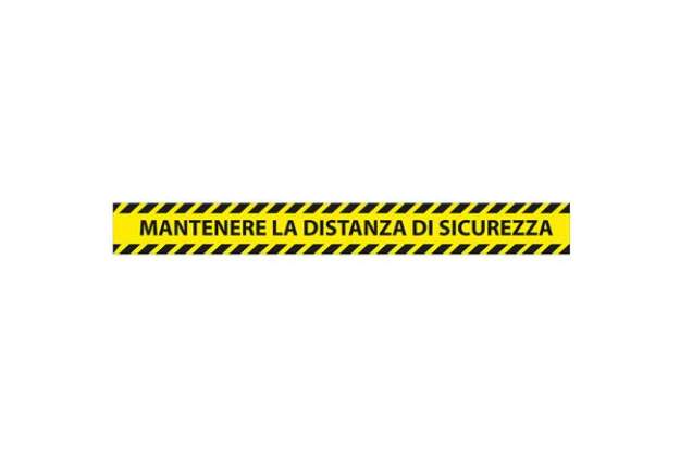 Immagine di Adesivo da terra - "mantenere la distanza di sicurezza" -  90 x 10 cm - Studio T - conf. 5 pezzi