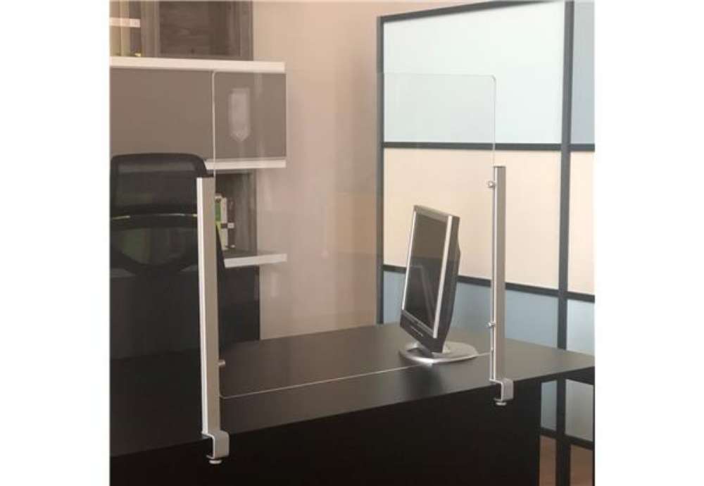 Immagine di Schermo protettivo Slim - da scrivania - con morsetto in alluminio - 65 x 107 cm - Studio T