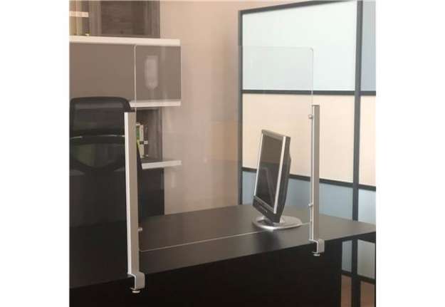 Immagine di Schermo protettivo Slim - da scrivania - con morsetto in alluminio - 65 x 107 cm - Studio T