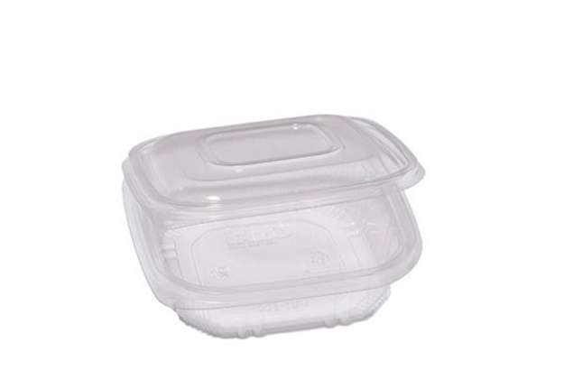 Immagine di Contenitori in PP - con coperchio incernierato - 15,5 x 15,5 x 3,7 cm - Europack - conf. 50 pezzi