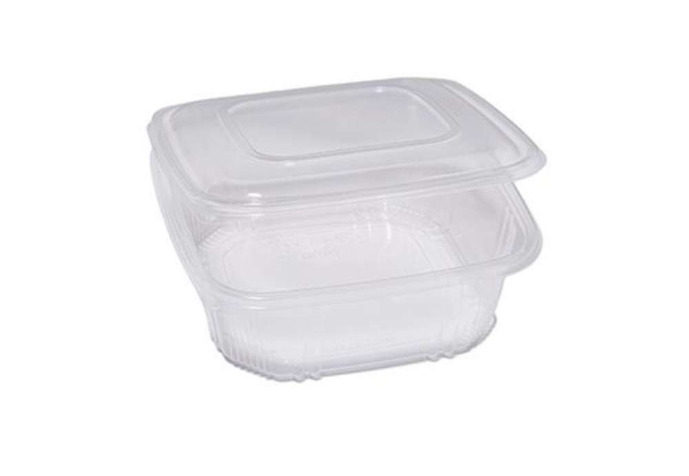 Immagine di Contenitori in PP - con coperchio incernierato - 21,5 x 21,5 x 6,9 cm - Europack - conf. 50 pezzi