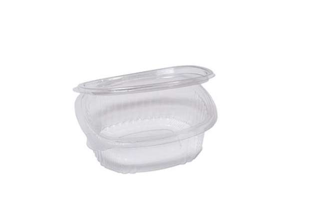 Immagine di Contenitori ovali in PET - con coperchio incernierato - 12,2 x 10,4 x 3,8 cm - Europack - conf. 50 p