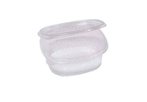 Immagine di Contenitori ovali in PET - con coperchio incernierato - 14 x 11,9 x 5 cm - Europack - pack 50 pezzi