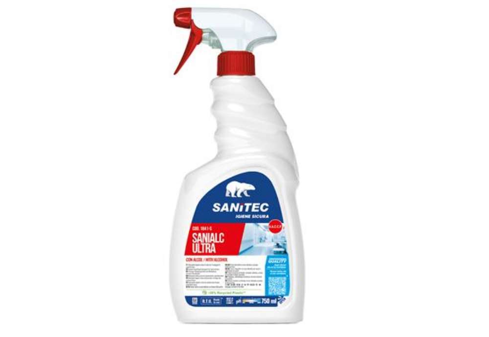 Immagine di Detergente alcolico Sanialc Ultra - per superfici e tessuti - trigger 750 ml - Sanitec