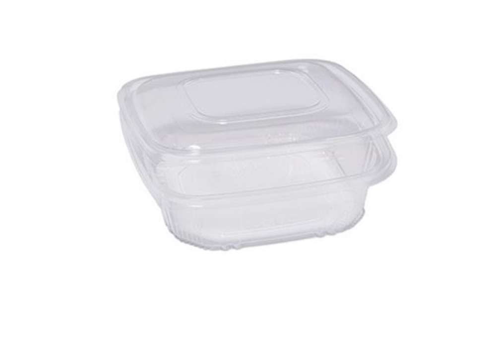 Immagine di Contenitori in PP - con coperchio incernierato - 18,5 x 18,5 x 5,2 cm - Europack - conf 50 pezzi