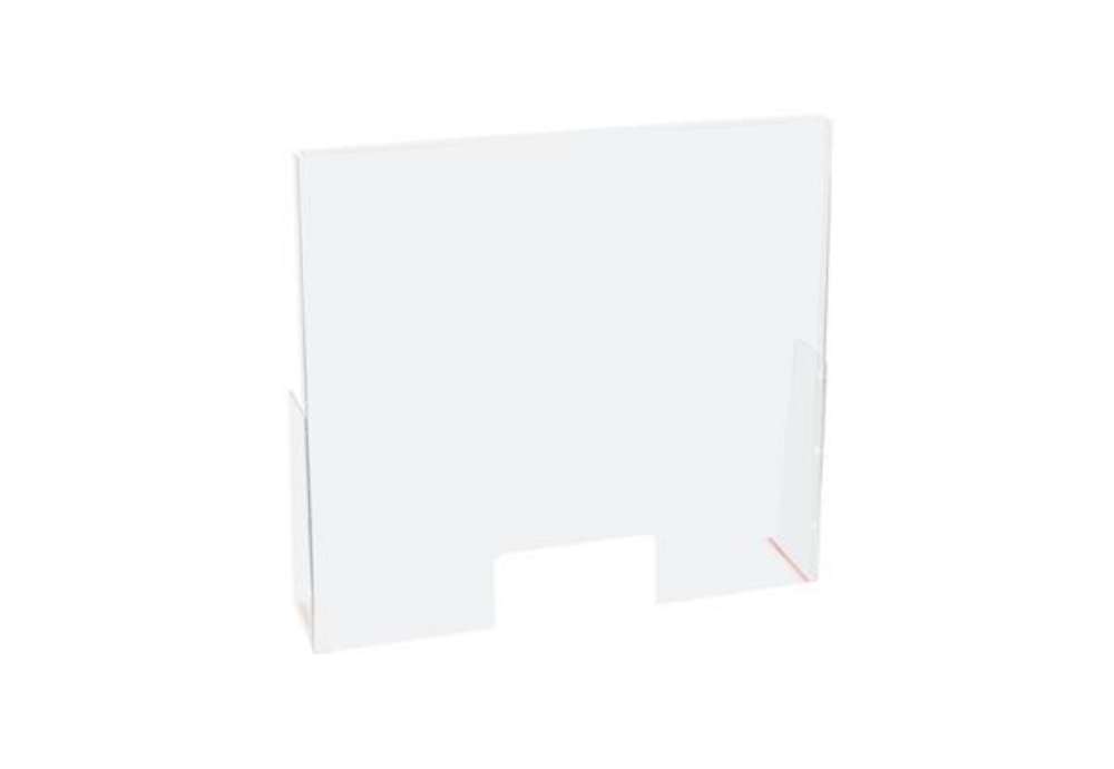 Immagine di Schermo protettivo da banco - con feritoia - 60 x 80 cm - PET - Lebez