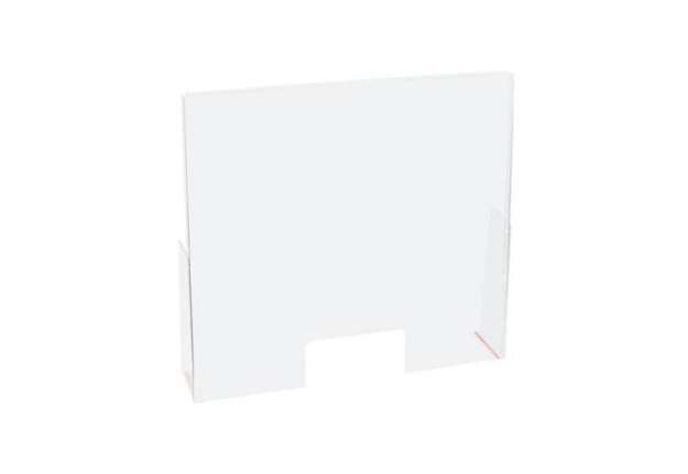 Immagine di Schermo protettivo da banco - con feritoia - 60 x 80 cm - PET - Lebez