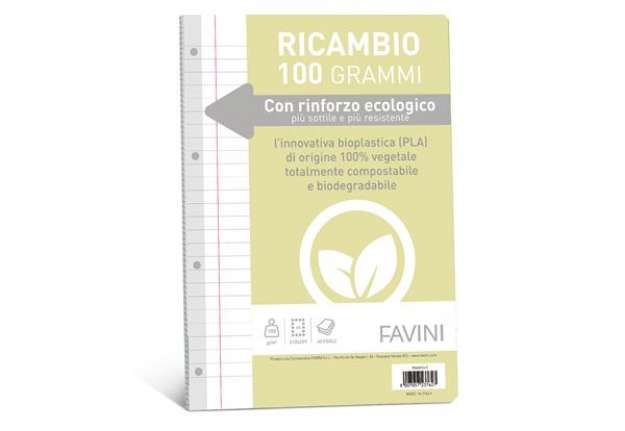 Immagine di Ricambi c/rinforzo ecologico - A4 - 100gr - 40 fg - 1 rigo c/margine - Favini