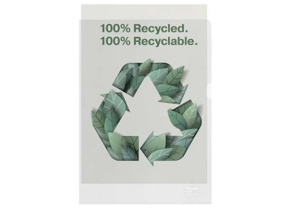 Immagine di Buste a L De Luxe riciclate 100% - antiriflesso - f.to 22 x 30 cm - Esselte - conf. 100 pezzi