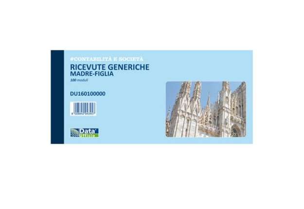 Immagine di Blocco ricevute generiche madre figlia - 100 pagine - 10 x 21,5 cm - DU160100000 - Data Ufficio