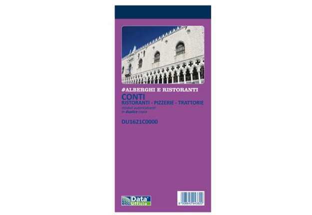 Immagine di Blocco conti ristoranti/pizzerie/trattorie - 50 copie - 21,5 x 10 cm - DU1621C0000 - Data Ufficio
