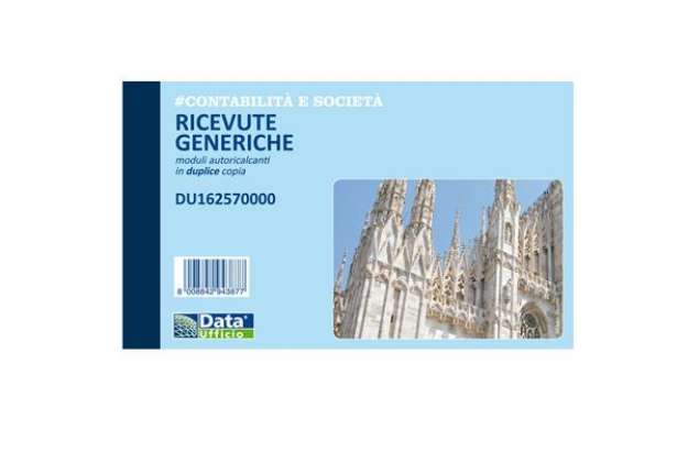 Immagine di Blocco ricevute generiche - 50/50 copie autoricalcanti - 10 x 16,8 cm - DU162570000 - Data Ufficio