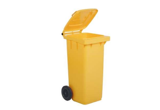 Immagine di Bidone carrellato per raccolta differenziata - 240 L - giallo - MobilPlastic
