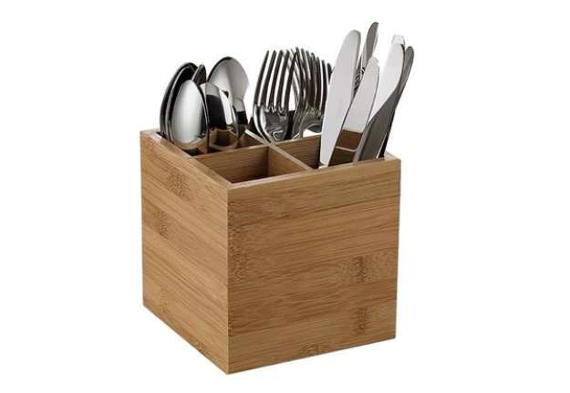 Immagine di Portaposate - in bamboo - 15x15x15 cm - colore naturale - Leone