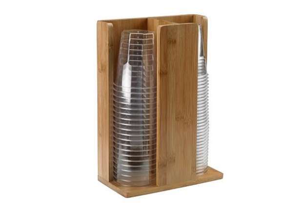 Immagine di Portabicchieri -  in bamboo - 21x11x30 cm - colore naturale - Leone