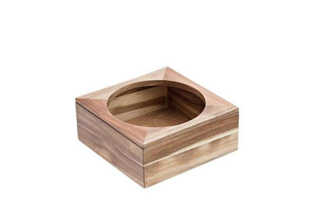 Immagine di Supporto per ciotola - in bamboo - 26x26x11 cm - colore naturale - Leone