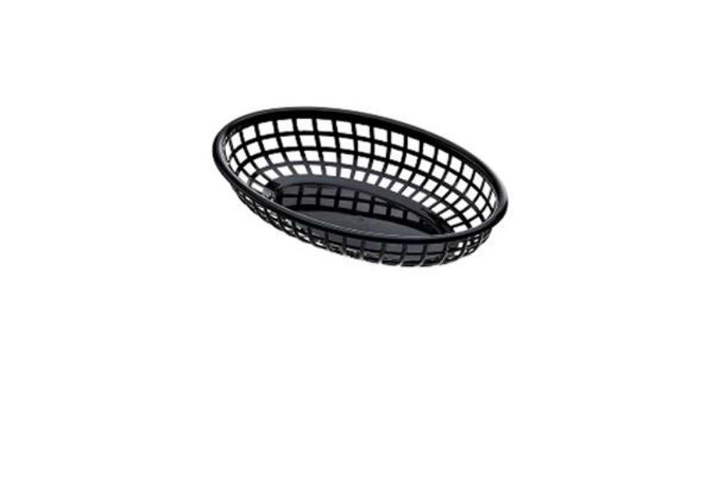 Immagine di Cestino americano ovale - in plastica - 27,5 x 17,5 x 4 cm - nero - Leone