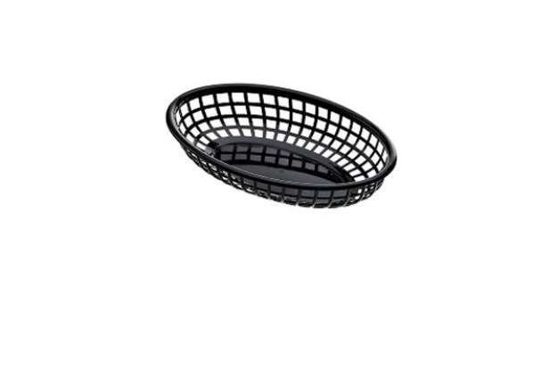 Immagine di Cestino americano ovale - in plastica - 27,5 x 17,5 x 4 cm - nero - Leone