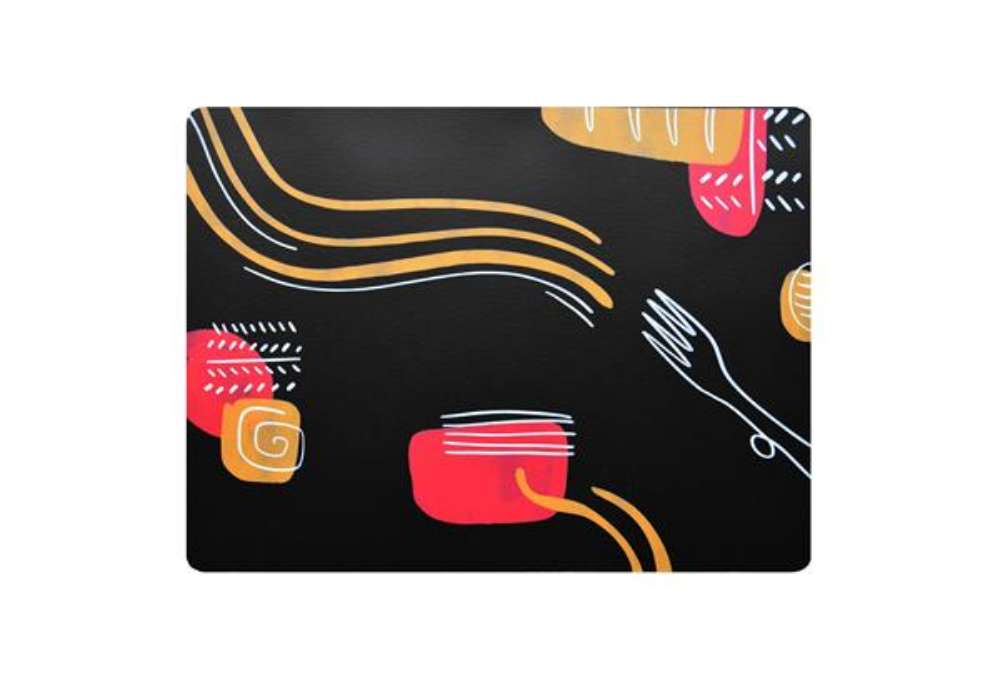 Immagine di Tovaglietta americana linea Spaghetti - 41 x 31 cm - nero - Stilcasa
