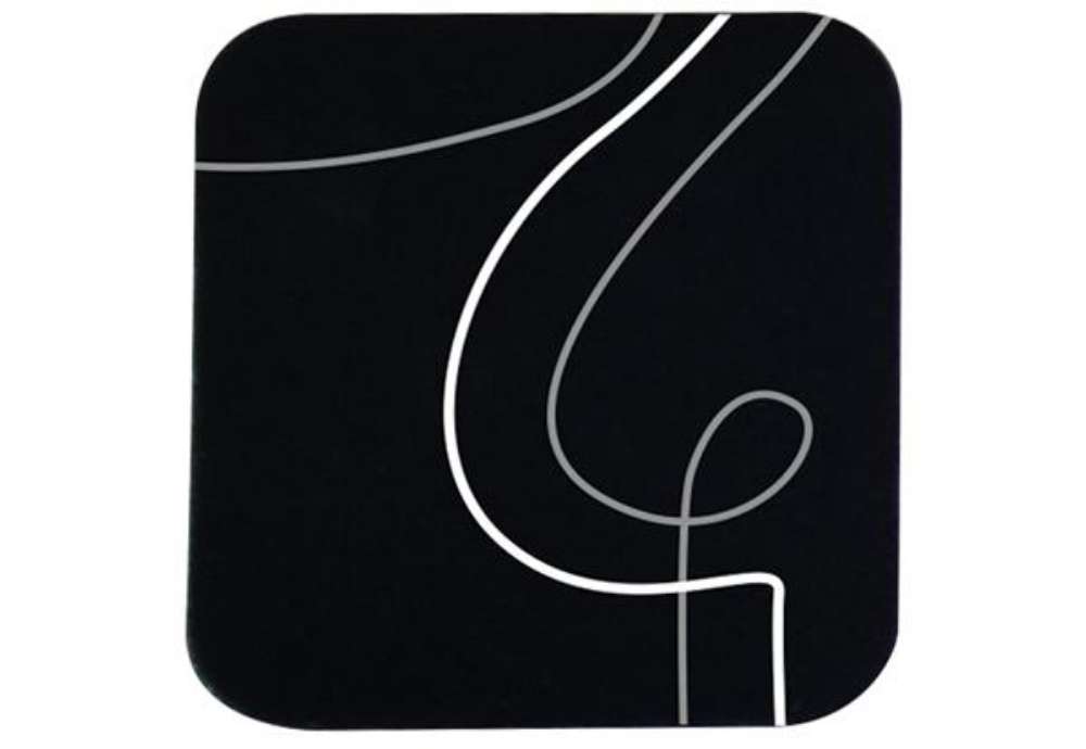 Immagine di Sottobicchiere linea Linee - 10 x 10 cm - nero - Stilcasa