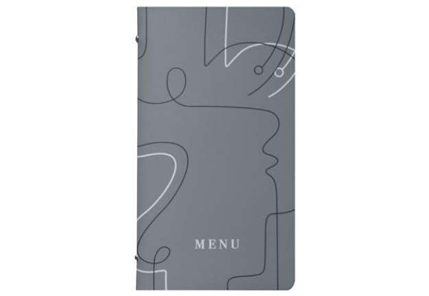 Immagine di Portamenù linea Linee - 18x31,6 cm - grigio - Stilcasa