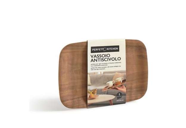 Immagine di Vassoio antiscivolo - in legno frassino - 28 x 20 cm - Perfetto