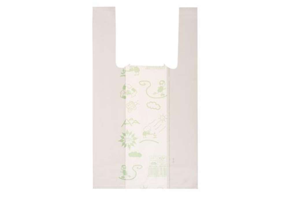 Immagine di Shoppers Mini - 22 x 40 cm - mater-bi - bianco - scatola 500 pezzi