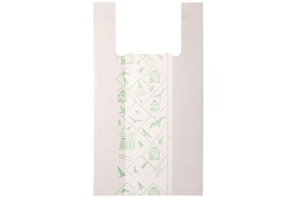 Immagine di Shoppers Midi - 28 x 50 cm - mater-bi - bianco - scatola 500 pezzi