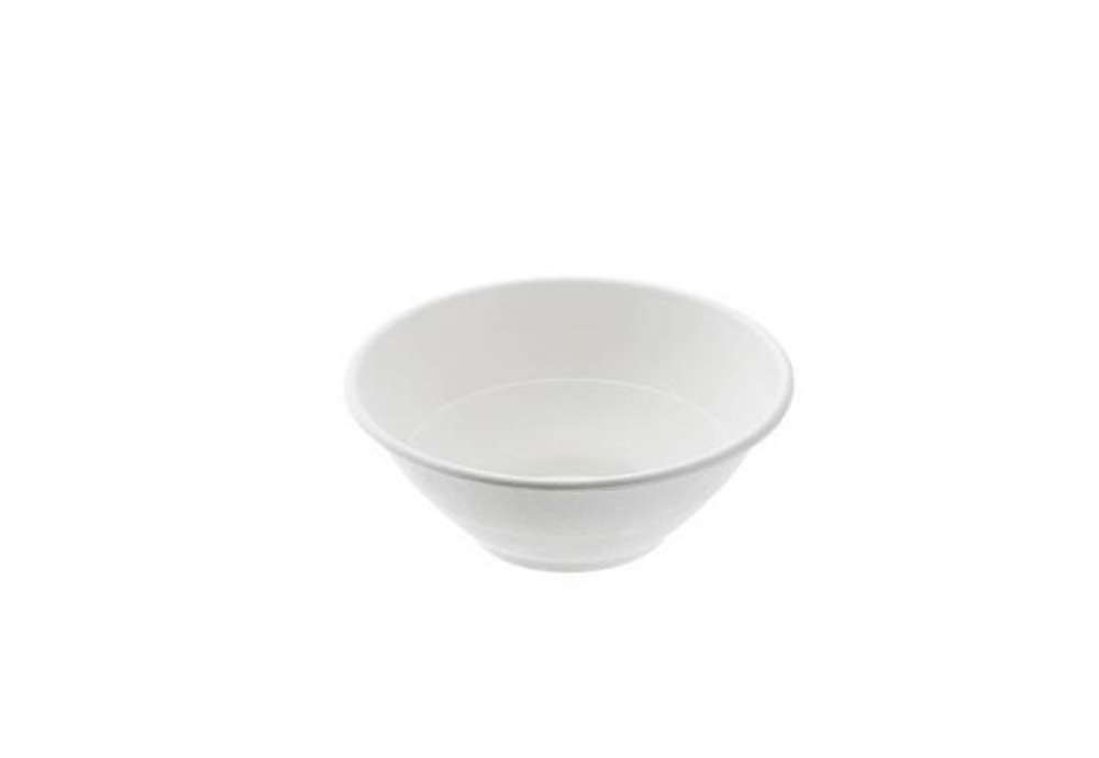 Immagine di Ciotola monouso Bio - rotonda - diametro 19,5 cm - 900 ml - cellulosa/canna da zucchero - bianco - L