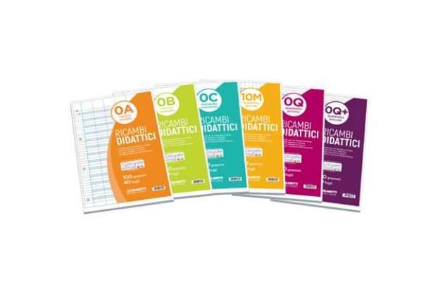 Immagine di Ricambi didattici forati - A4 - 40 fogli carta 100 gr - rigo di 3a - Blasetti