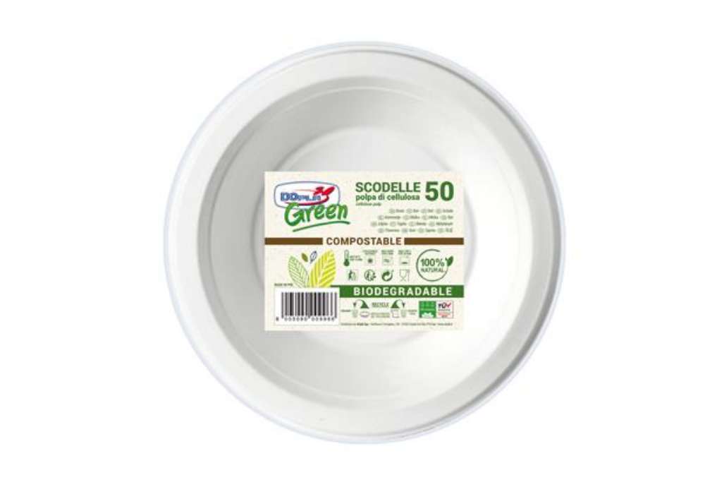 Immagine di Scodella monouso - rotonda - 355 ml - cellulosa - bianco - Dopa Green - conf. 50 pezzi