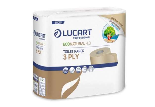 Immagine di Carta igienica EcoNatural 4.3 Plastic Free - 270 strappi - Lucart - pacco 4 rotoli