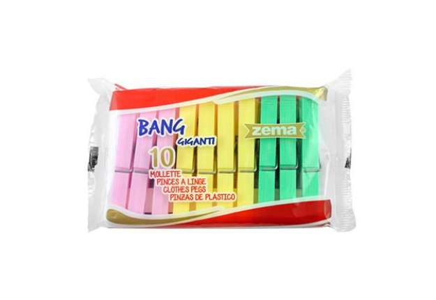 Immagine di Mollette per la biancheria - colori assortiti - conf. 10 pezzi