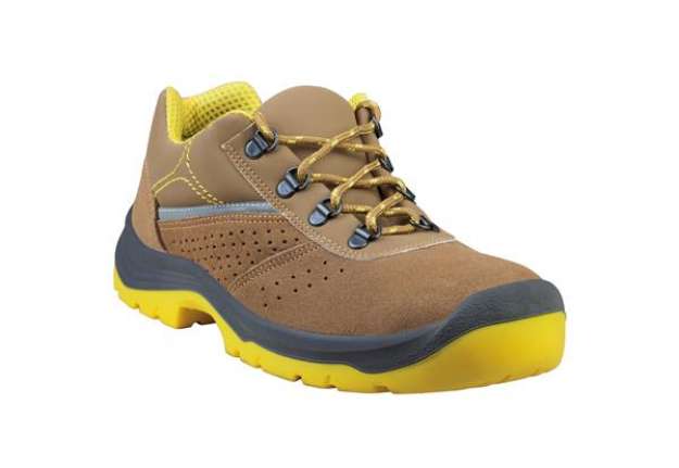 Immagine di Calzatura di sicurezza Rimini 4 S1P SRC - pelle scamosciata perforata - numero 47 - beige/giallo - D