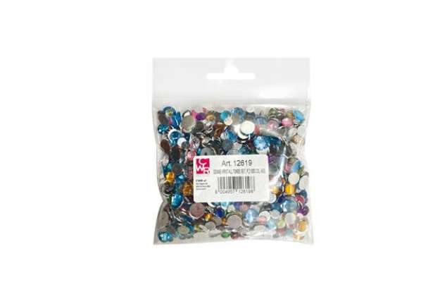 Immagine di Gemme Kristall tonde - diametro 6/10 mm - colori assortiti - DECO - conf. 1000 pezzi