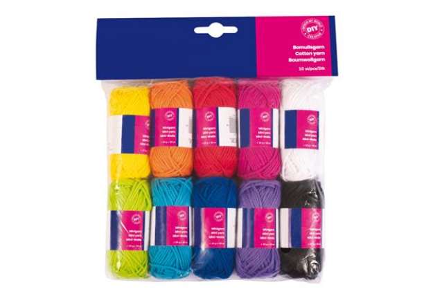 Immagine di Matassa 100% cotone - lungh. 30 mt - colori assortiti - CWR - set 10 pezzi