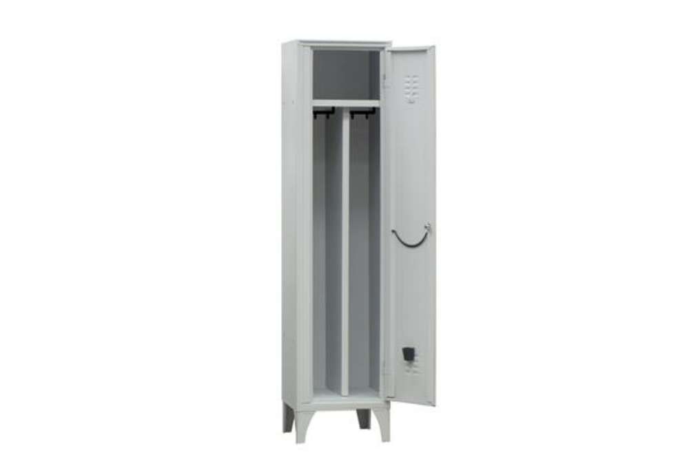 Immagine di Armadio spogliatoio in metallo - 1 vano - con divisorio - 40 x 50 x 180 cm - grigio - Fasma