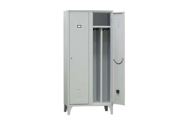 Immagine di Armadio spogliatoio in metallo - 2 vani - con divisorio - 80 x 50 x 180 cm - grigio - Fasma