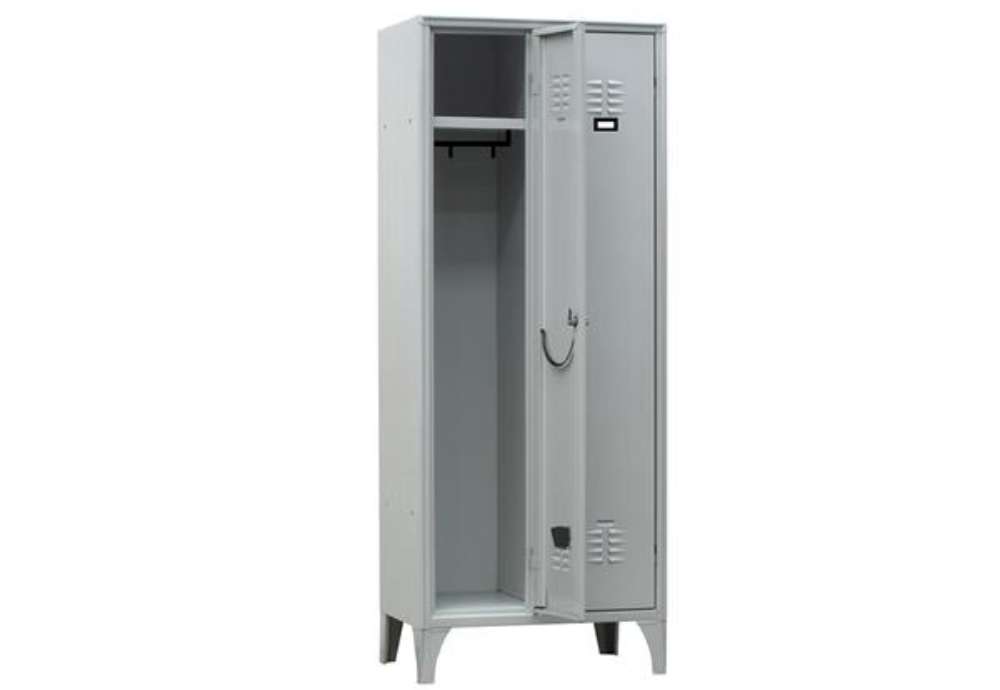 Immagine di Armadio spogliatoio in metallo - 2 vani - 70 x 35 x 180 cm - grigio - Fasma