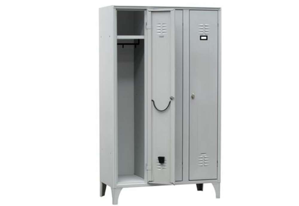 Immagine di Armadio spogliatoio in metallo - 3 vani - 105 x 35 x 180 cm - grigio - Fasma