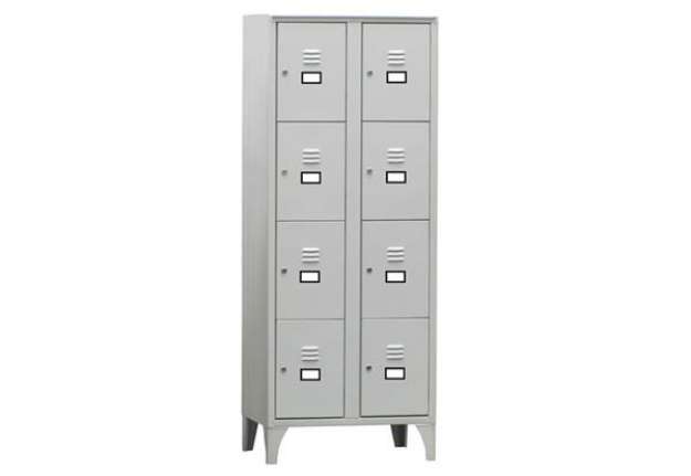 Immagine di Armadio casellario in metallo - 8 vani - 70 x 50 x 180 cm - grigio - Fasma