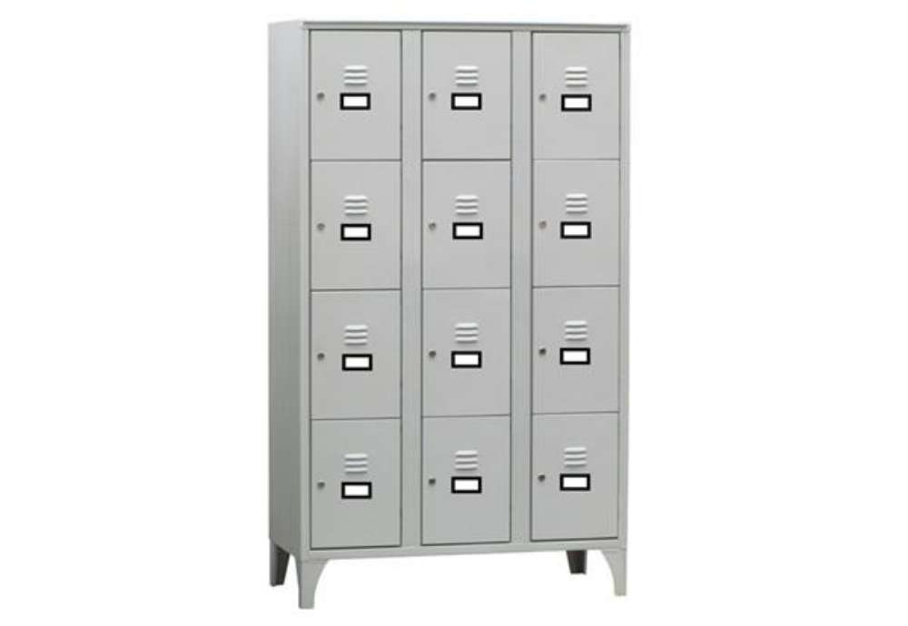 Immagine di Armadio casellario in metallo - a 12 vani - 105 x 50 x 180 cm - grigio - Fasma
