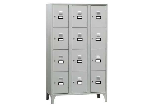 Immagine di Armadio casellario in metallo - a 12 vani - 105 x 50 x 180 cm - grigio - Fasma