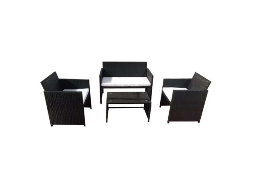 Immagine di Salotto Valencia - nero/bianco - Garden Friend - set 4 elementi