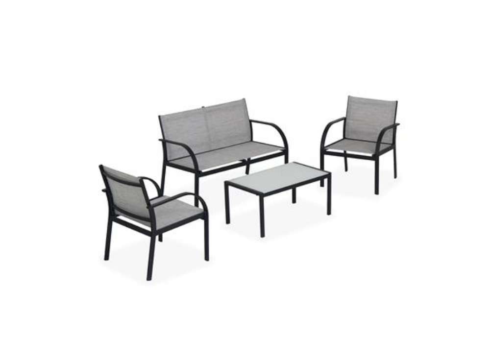 Immagine di Salotto Ankara - nero/grigio - Garden Friend - set 4 elementi