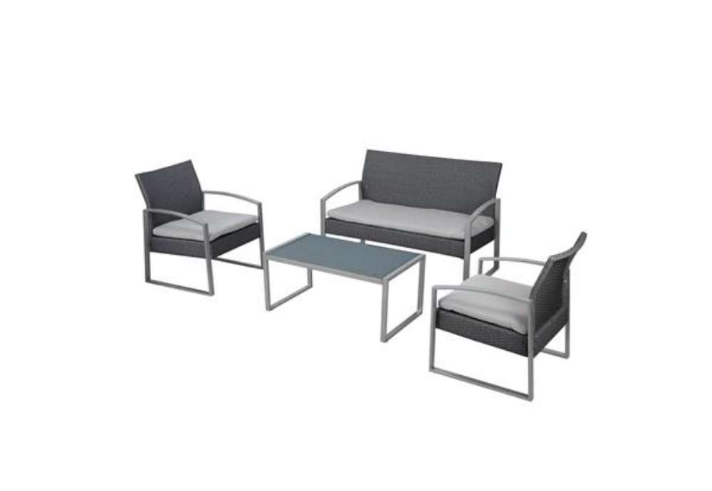 Immagine di Salotto Alicante - bianco/grigio - Garden Friend - set 4 elementi